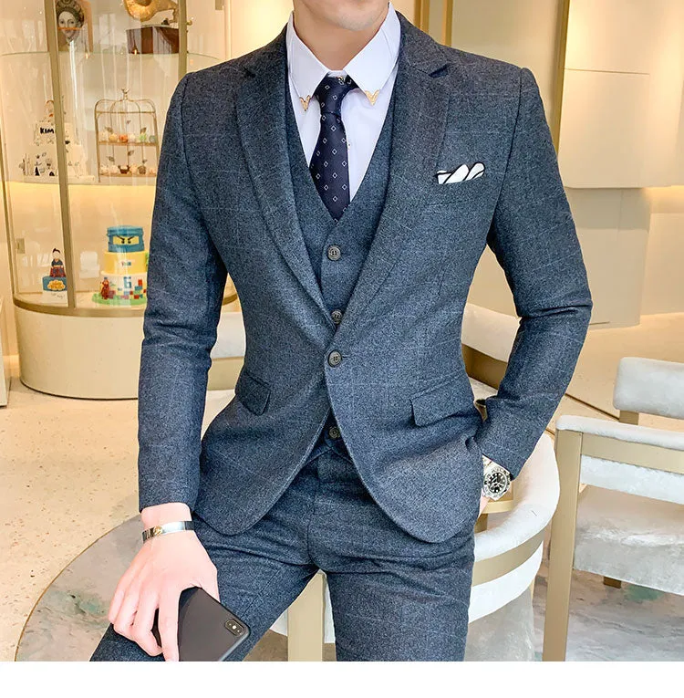 West Louis High End Business-Men British 3 Piece Suit
