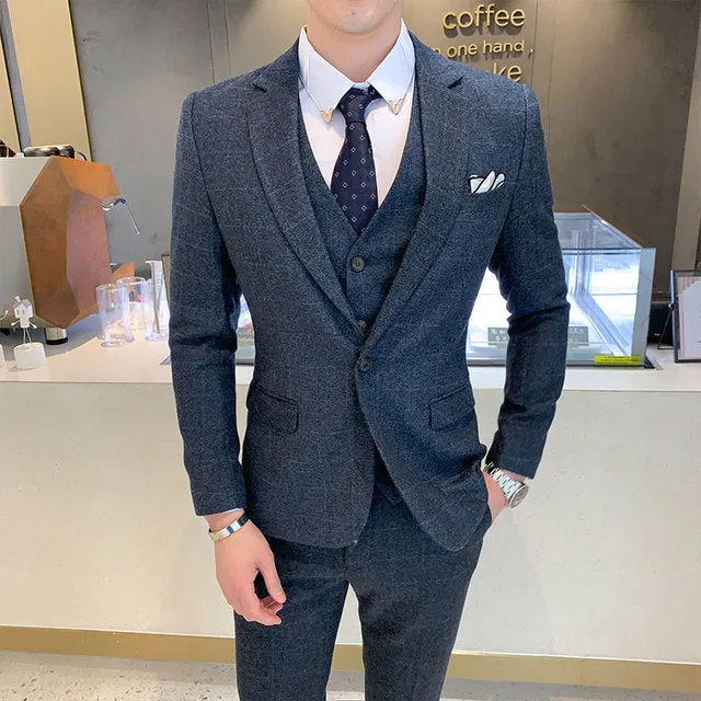 West Louis High End Business-Men British 3 Piece Suit