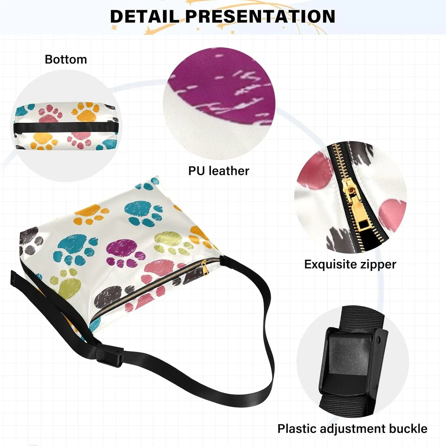 Whale Floating in a Blue Swirl Womens Handbags Leather Ladies Shoulder Bag, Large Crossbody Bag