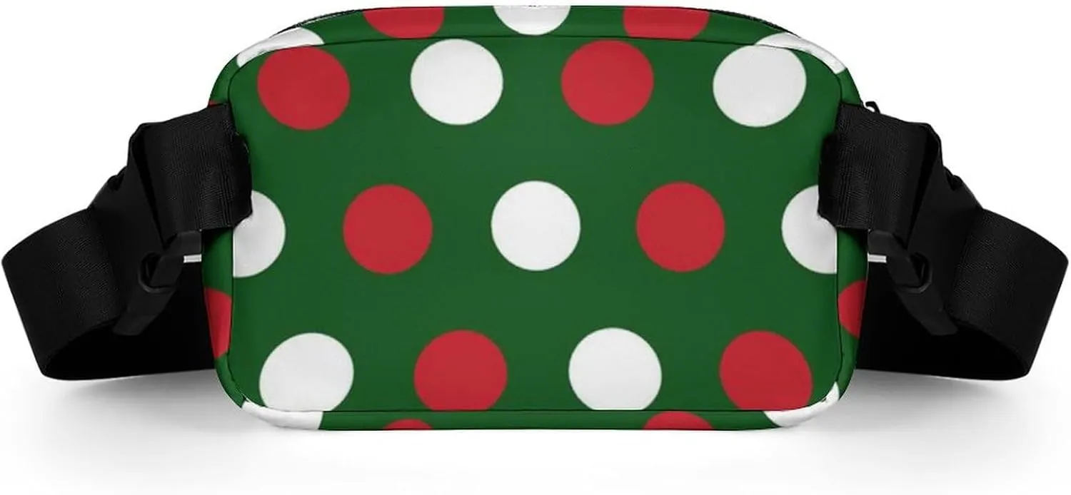 Women and Men Compact Crossbody Pouch Compatible with Christmas Decoration Polka Dot - Sports Fanny Pack with Adjustable Waist Strap