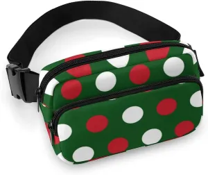 Women and Men Compact Crossbody Pouch Compatible with Christmas Decoration Polka Dot - Sports Fanny Pack with Adjustable Waist Strap
