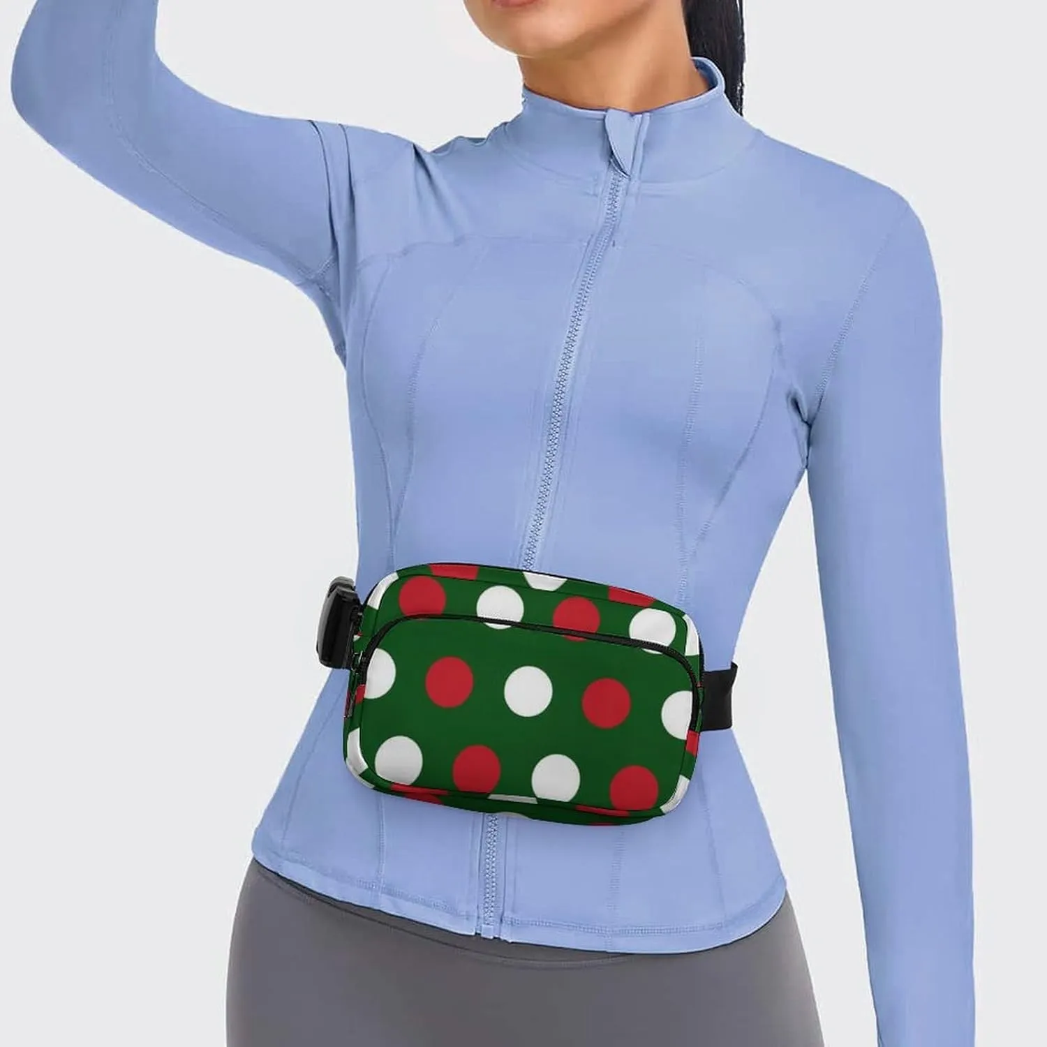 Women and Men Compact Crossbody Pouch Compatible with Christmas Decoration Polka Dot - Sports Fanny Pack with Adjustable Waist Strap