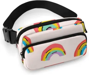 Women and Men Compact Crossbody Pouch Compatible with LGBT Rainbow - Sports Fanny Pack with Adjustable Waist Strap