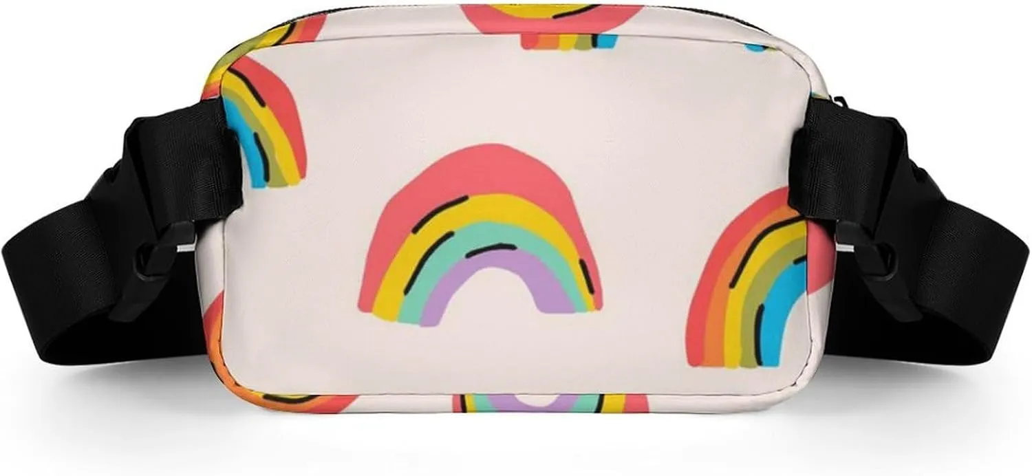 Women and Men Compact Crossbody Pouch Compatible with LGBT Rainbow - Sports Fanny Pack with Adjustable Waist Strap