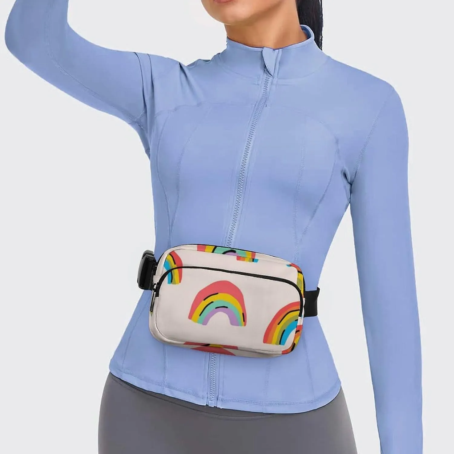 Women and Men Compact Crossbody Pouch Compatible with LGBT Rainbow - Sports Fanny Pack with Adjustable Waist Strap
