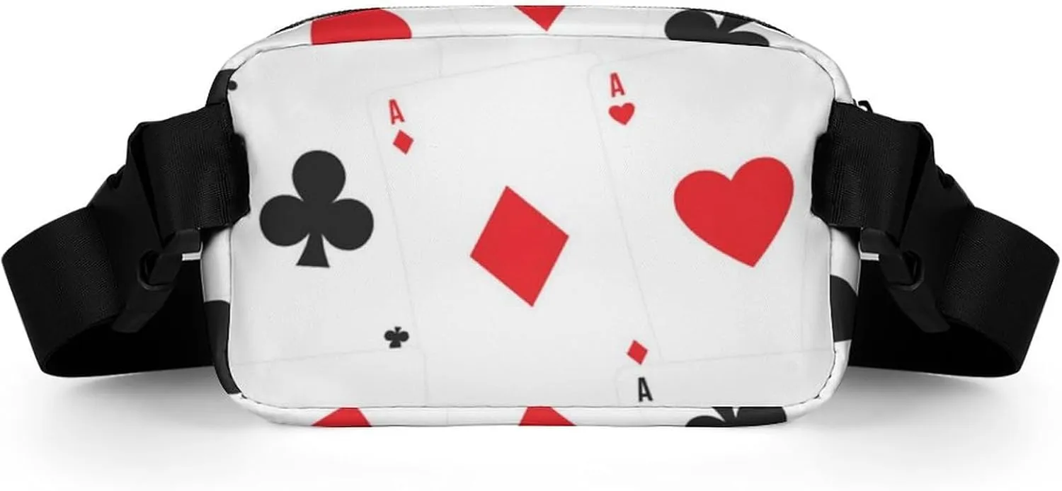 Women and Men Compact Crossbody Pouch Compatible with Playing Poker Cards - Sports Fanny Pack with Adjustable Waist Strap