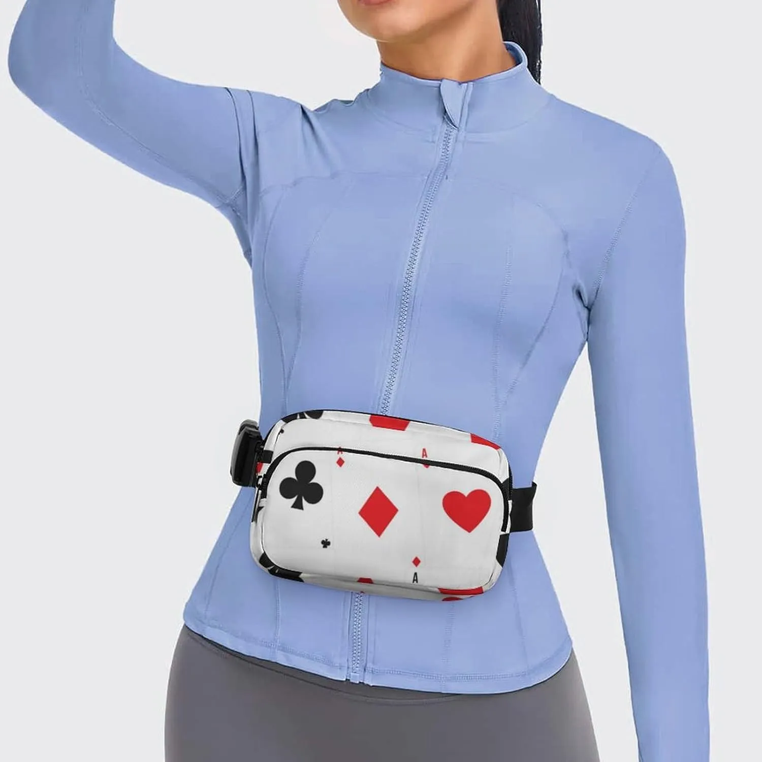 Women and Men Compact Crossbody Pouch Compatible with Playing Poker Cards - Sports Fanny Pack with Adjustable Waist Strap