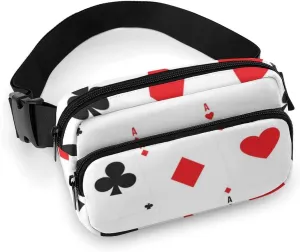 Women and Men Compact Crossbody Pouch Compatible with Playing Poker Cards - Sports Fanny Pack with Adjustable Waist Strap