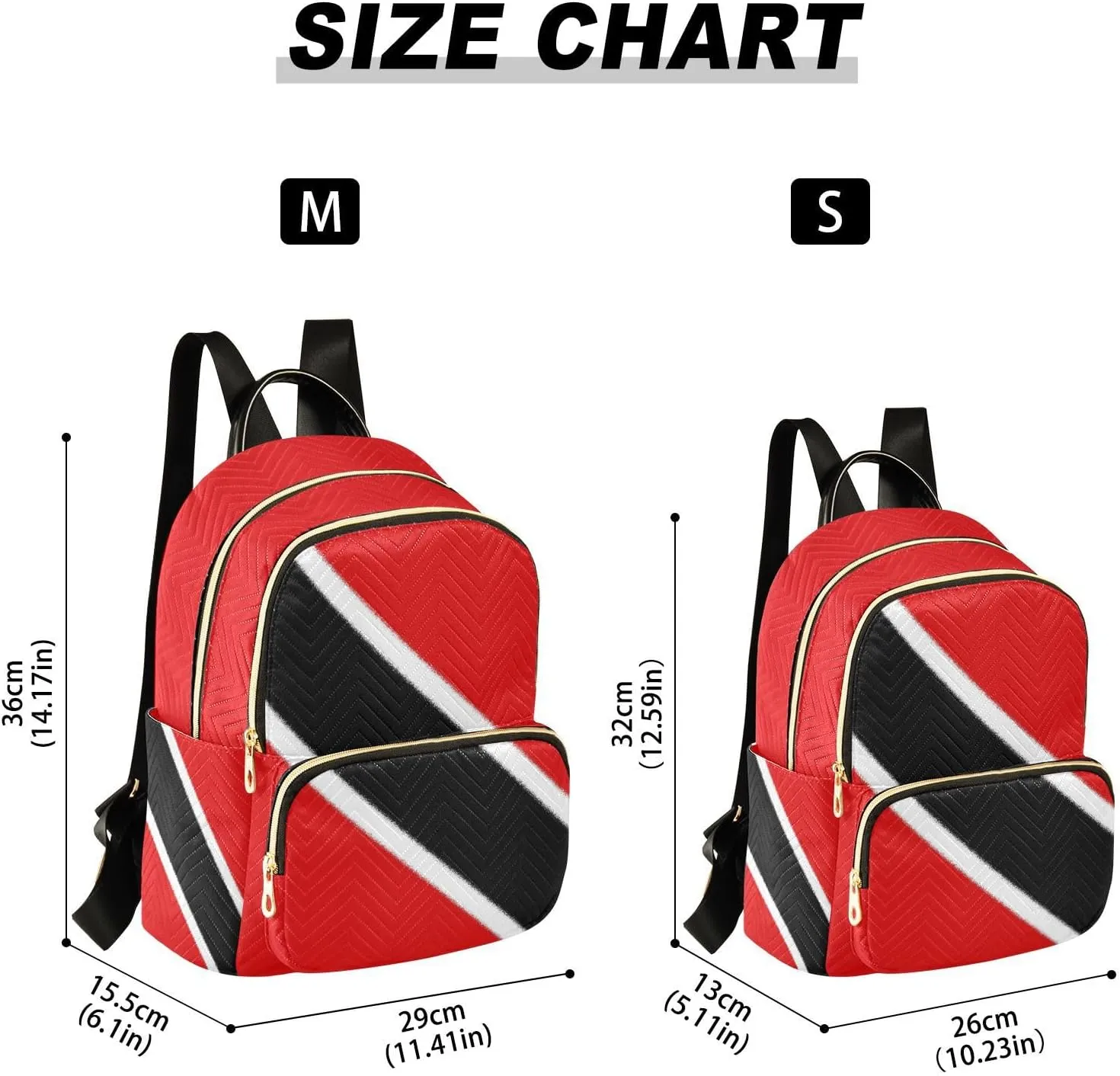 Women Fashion Backpack Flag Of Trinidad and Tobago Sturdy Daily Bag Compact Regular Bag Diaper Bag