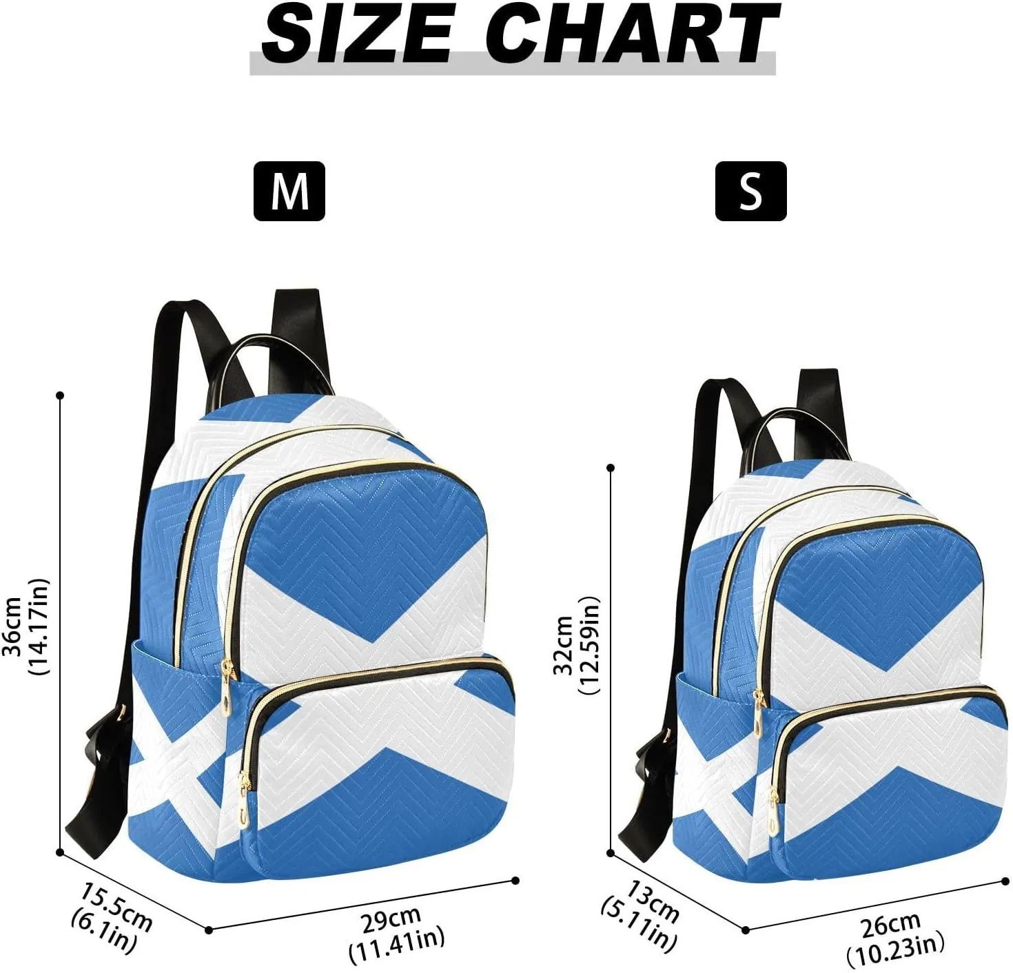 Women Fashion Backpack Scottish Flag Blue Sturdy Daily Bag Compact Regular Bag Diaper Bag