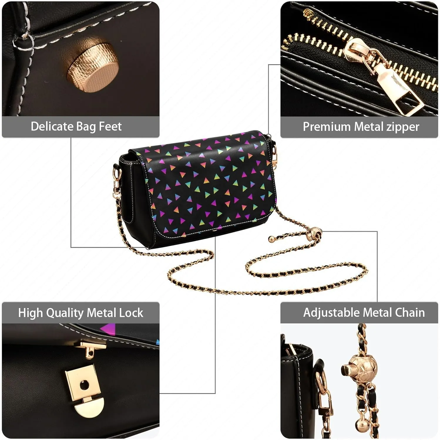 Women Tote Bag PU Leather Shoulder Crossbody Bag Fashion Hobo Handbags Adjustable Chain Shoulder Strap Men