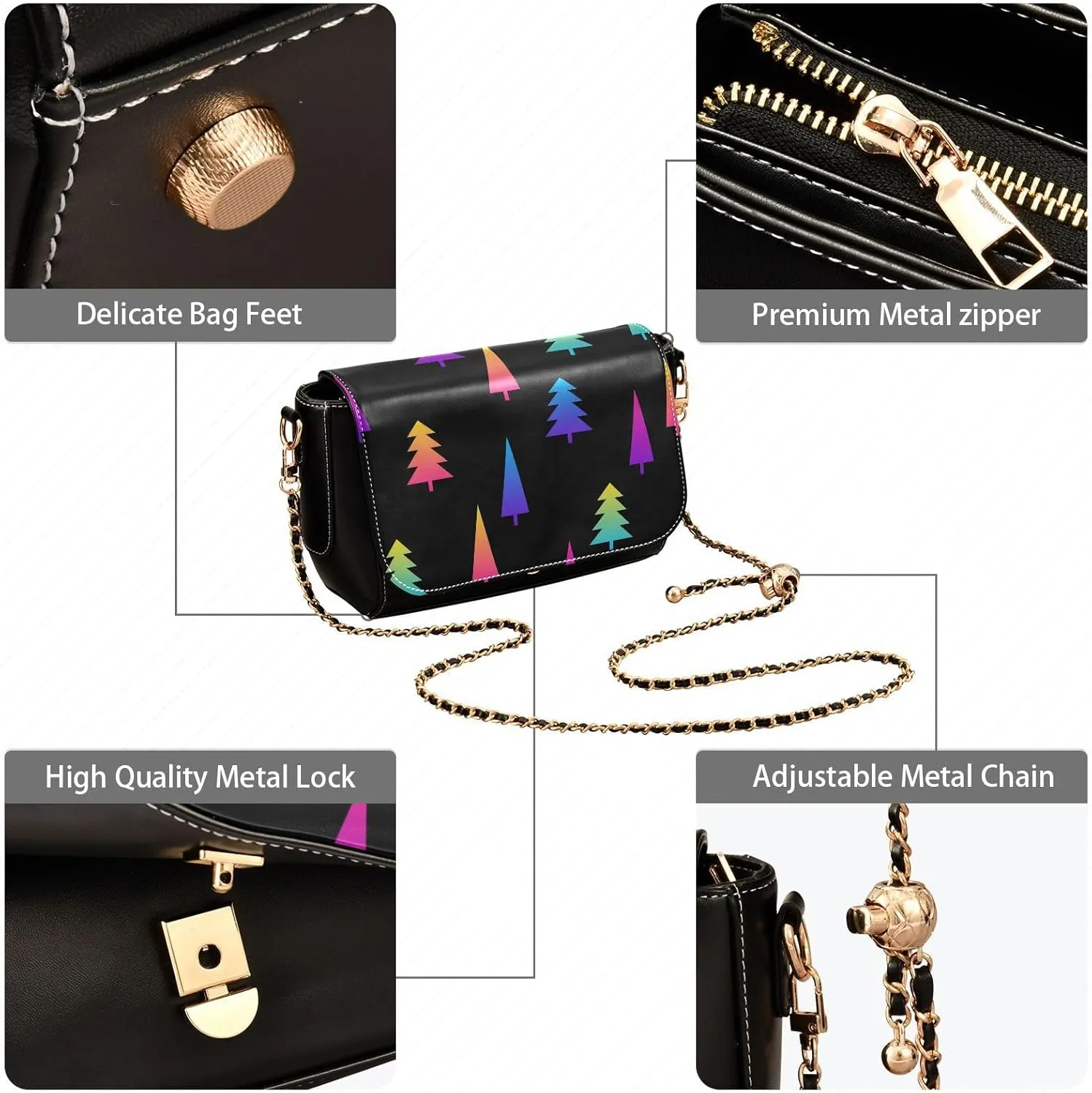 Women Tote Bag PU Leather Shoulder Crossbody Bag Fashion Hobo Handbags Adjustable Chain Shoulder Strap Men