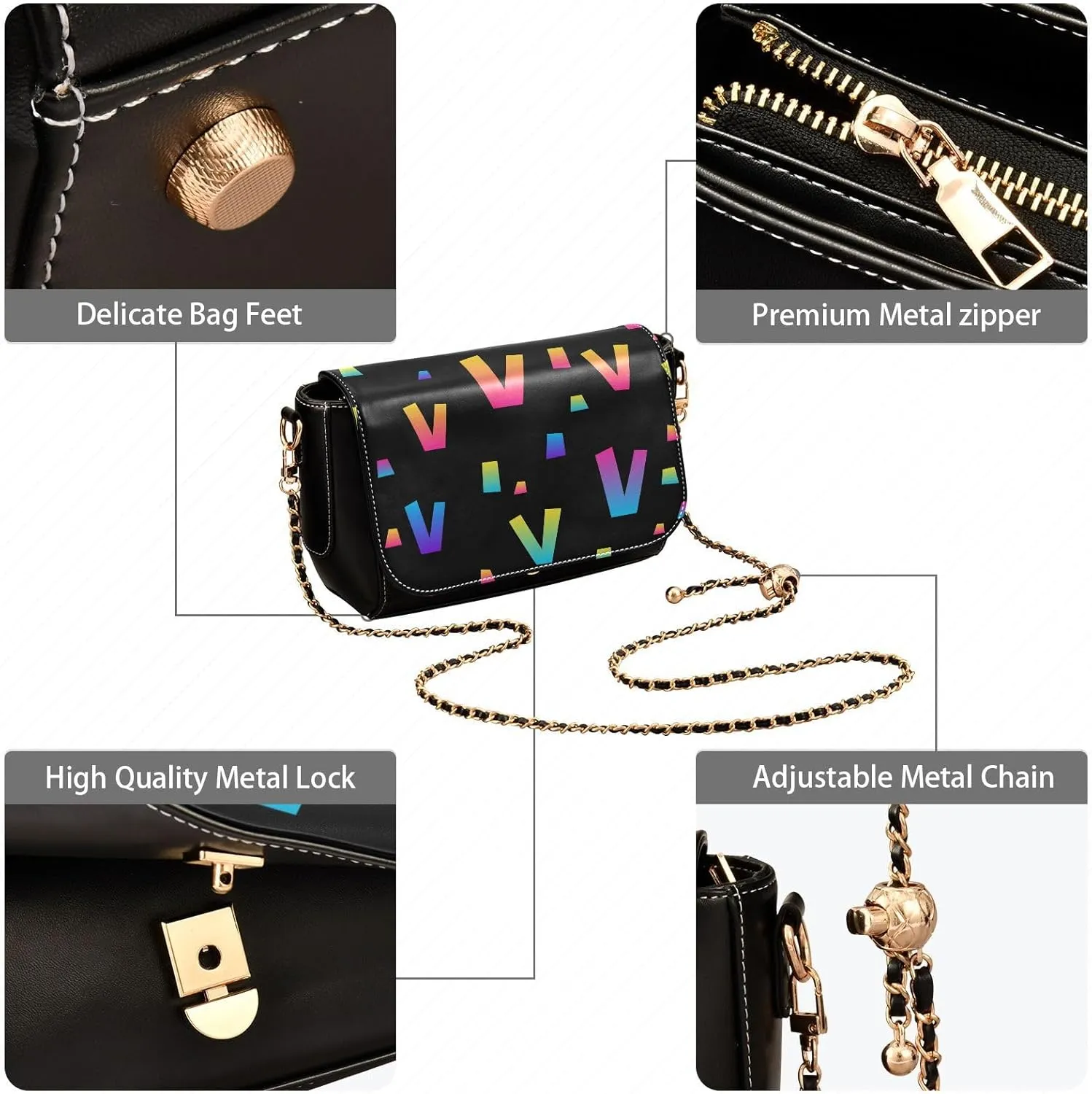 Women Tote Bag PU Leather Shoulder Crossbody Bag Fashion Hobo Handbags Adjustable Chain Shoulder Strap Men
