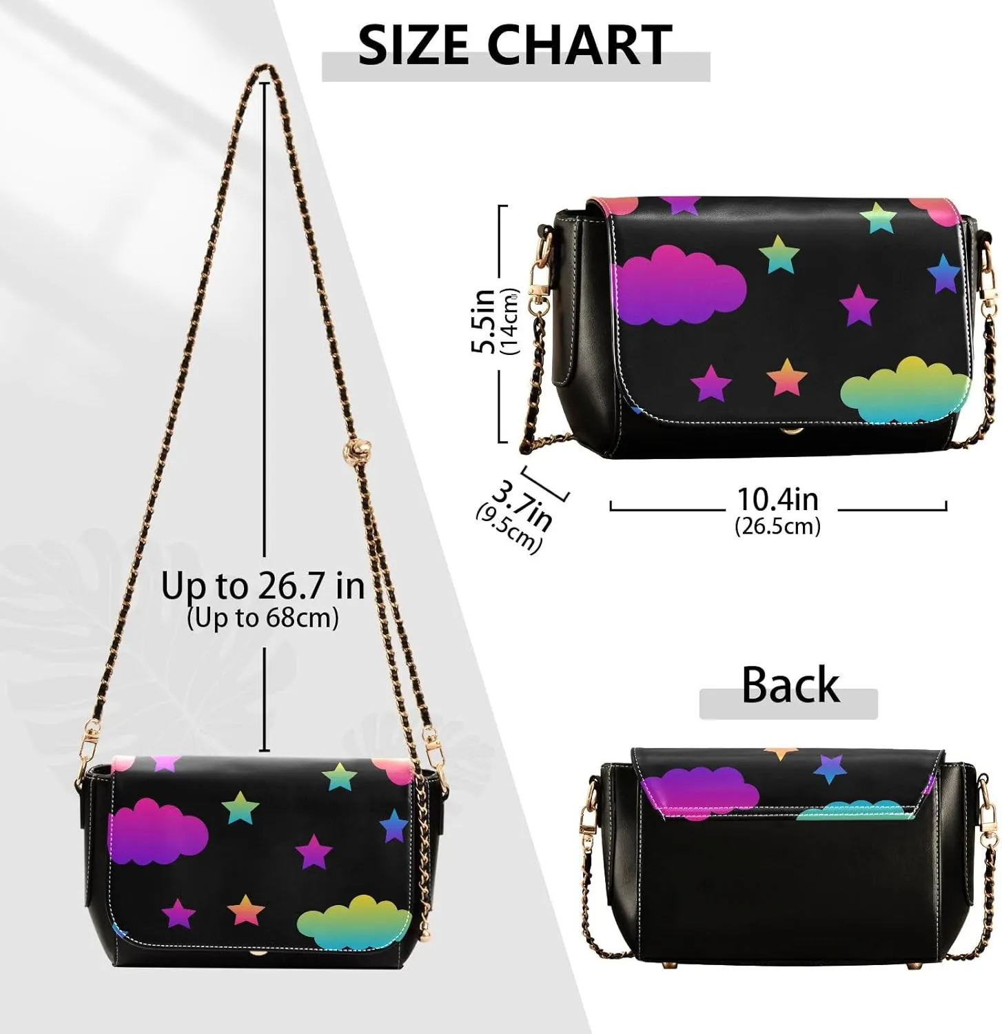 Women Tote Bag PU Leather Shoulder Crossbody Bag Fashion Hobo Handbags Adjustable Chain Shoulder Strap Men
