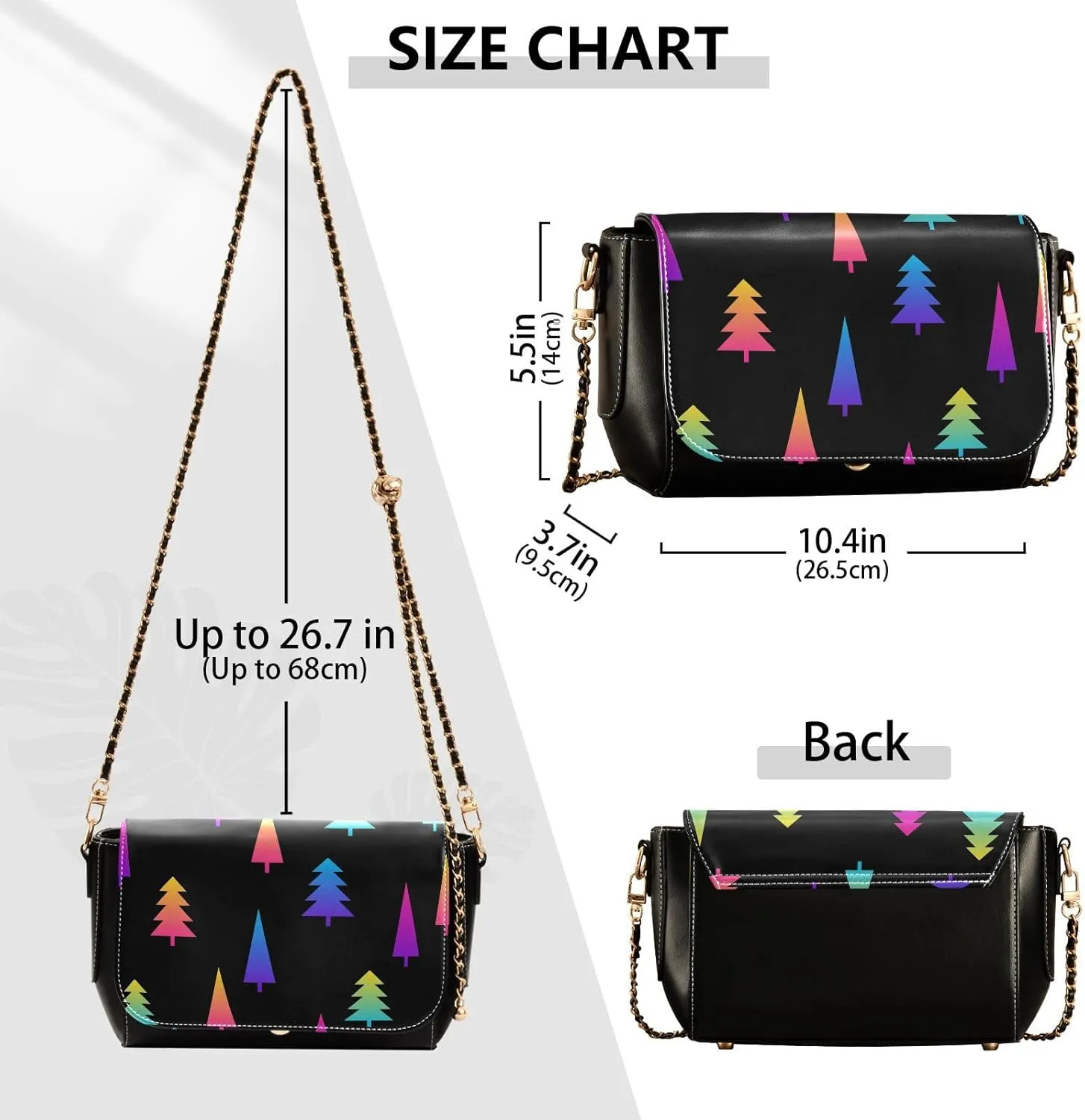 Women Tote Bag PU Leather Shoulder Crossbody Bag Fashion Hobo Handbags Adjustable Chain Shoulder Strap Men