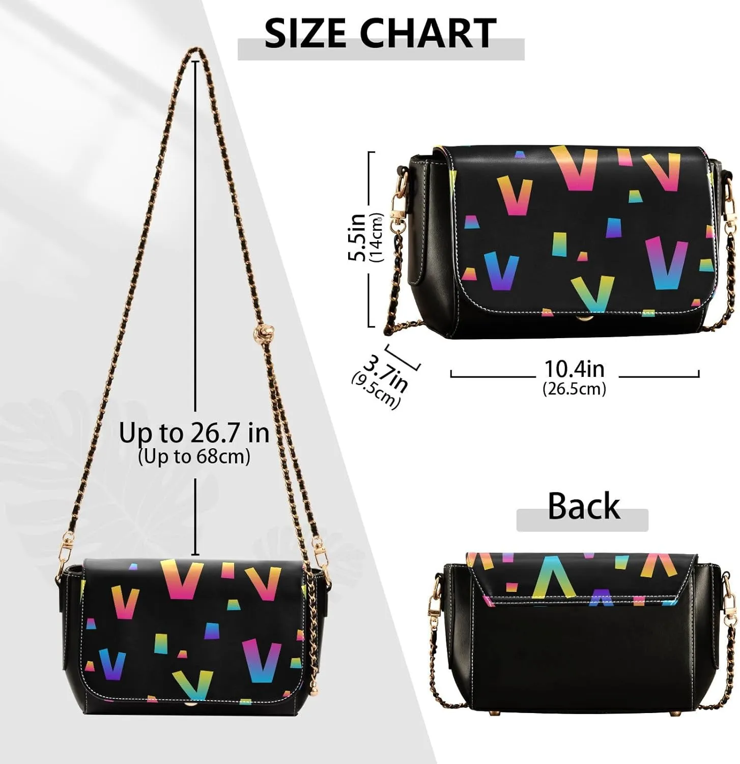 Women Tote Bag PU Leather Shoulder Crossbody Bag Fashion Hobo Handbags Adjustable Chain Shoulder Strap Men