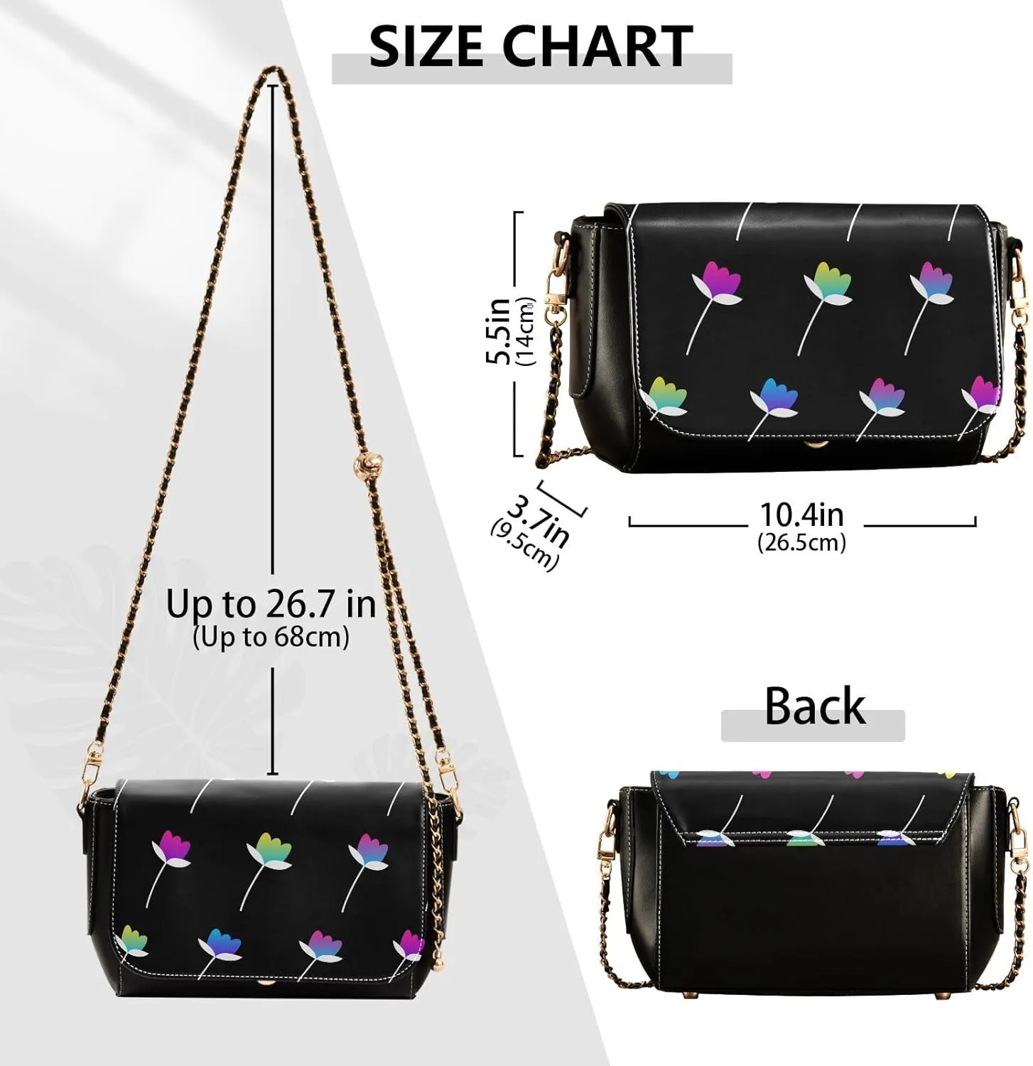 Women Tote Bag PU Leather Shoulder Crossbody Bags Fashion Hobo Handbags Adjustable Chain Shoulder Strap