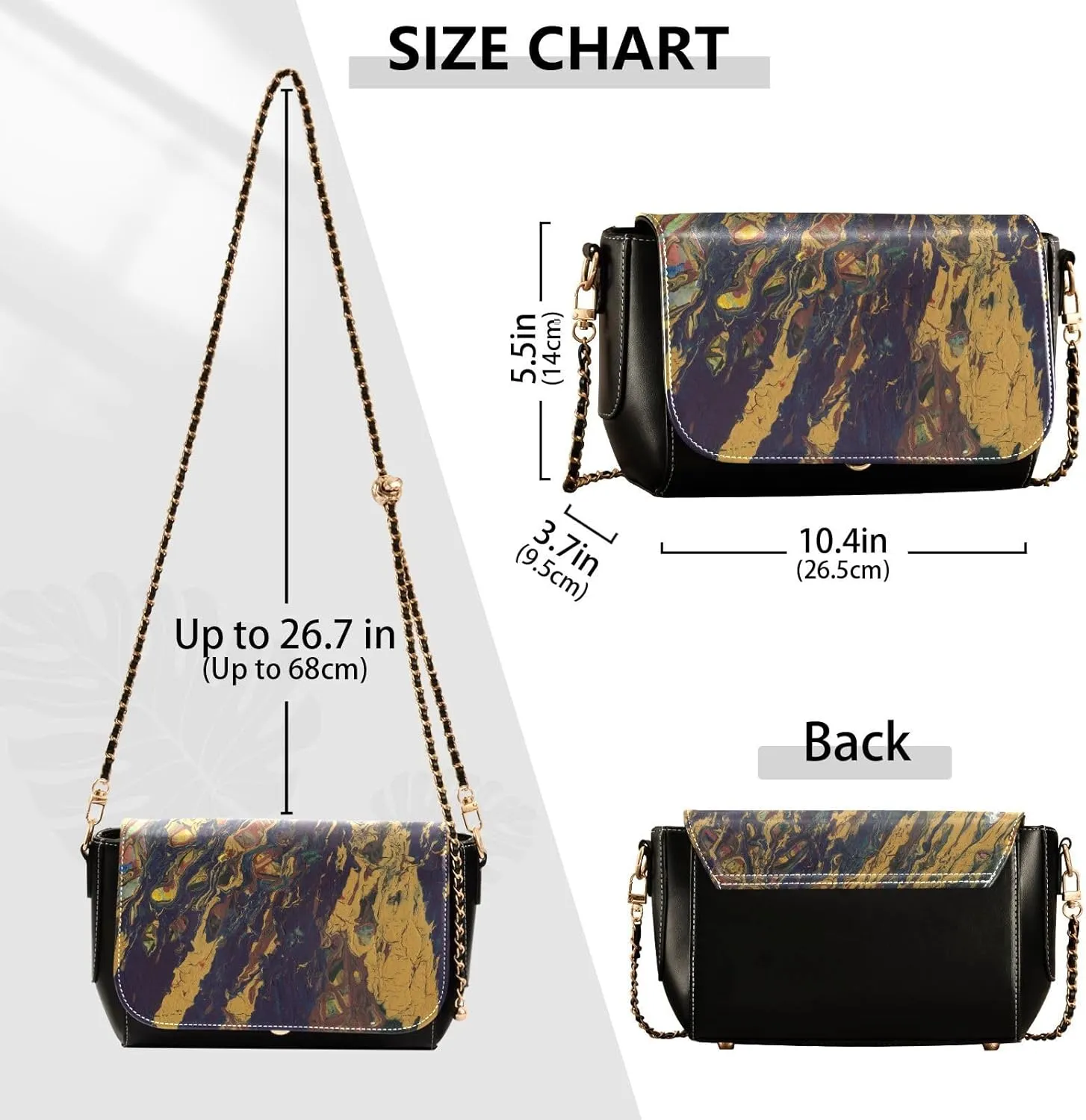 Women Tote Bag PU Leather Shoulder Crossbody Bags Fashion Hobo Handbags Adjustable Chain Shoulder Strap
