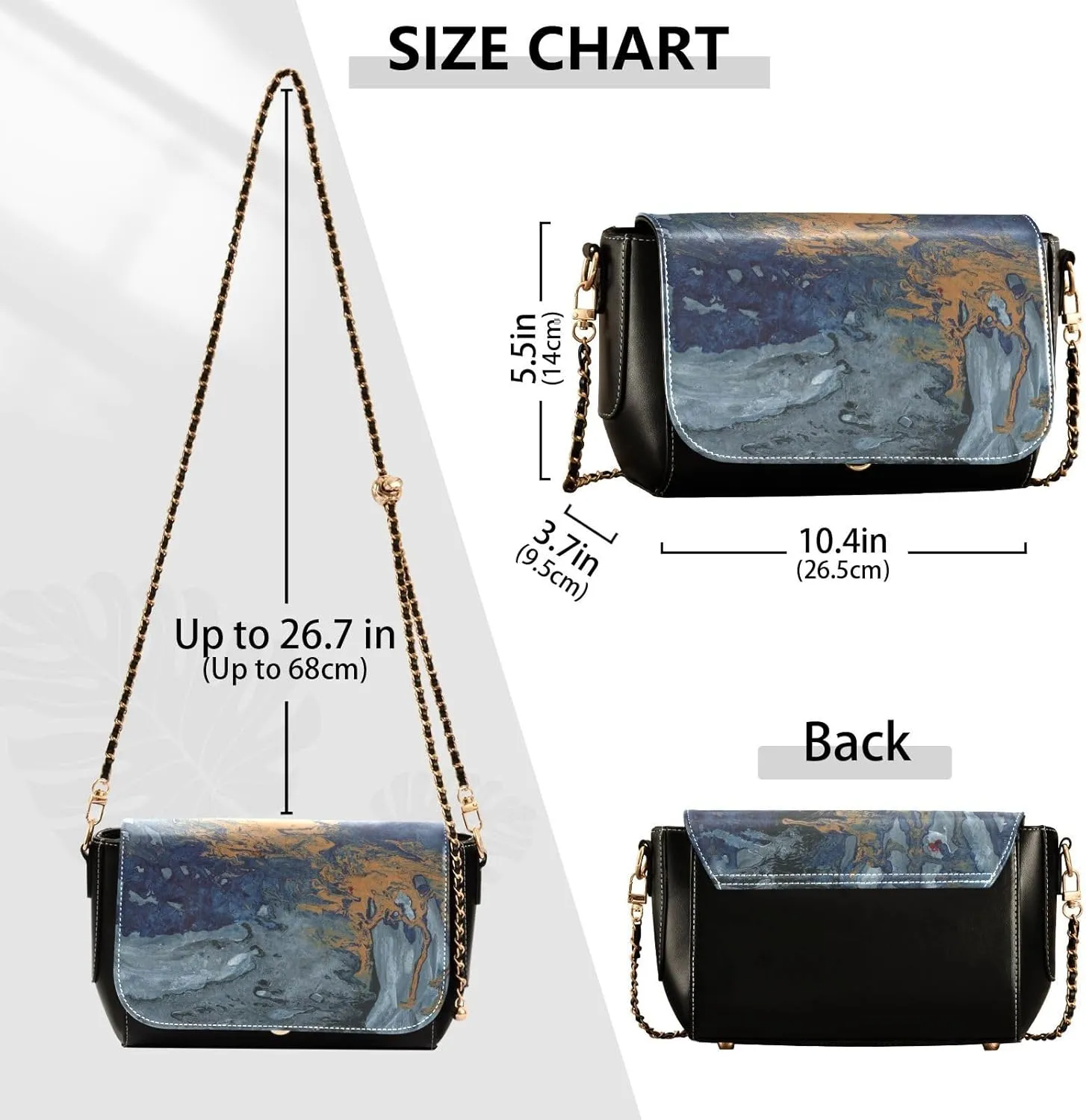 Women Tote Bag PU Leather Shoulder Crossbody Bags Fashion Hobo Handbags Adjustable Chain Shoulder Strap