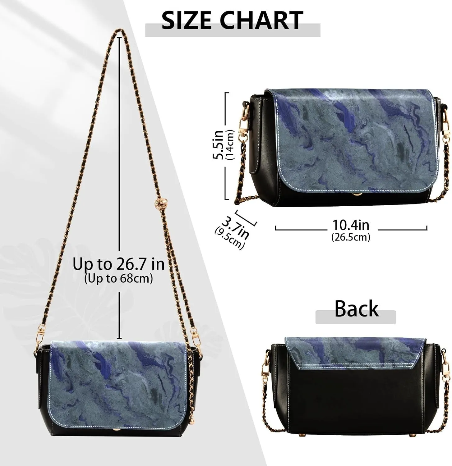 Women Tote Bag PU Leather Shoulder Crossbody Bags Fashion Hobo Handbags Adjustable Chain Shoulder Strap