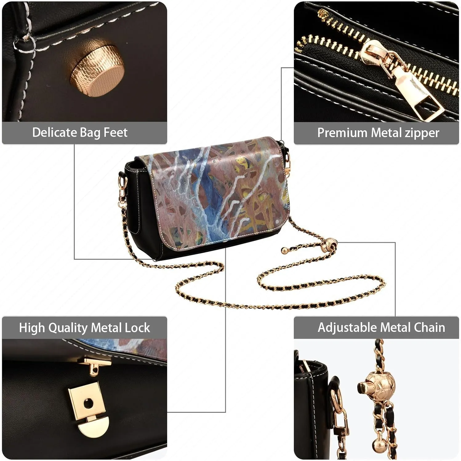Women Tote Bag PU Leather Shoulder Crossbody Bags Fashion Hobo Handbags Adjustable Chain Shoulder Strap