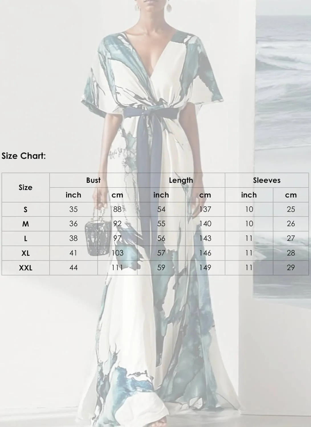 Womens Abstract Print V-Neck Maxi Dress 2025 Summer Stylish Flowy Wide Sleeve Beach Party Dress