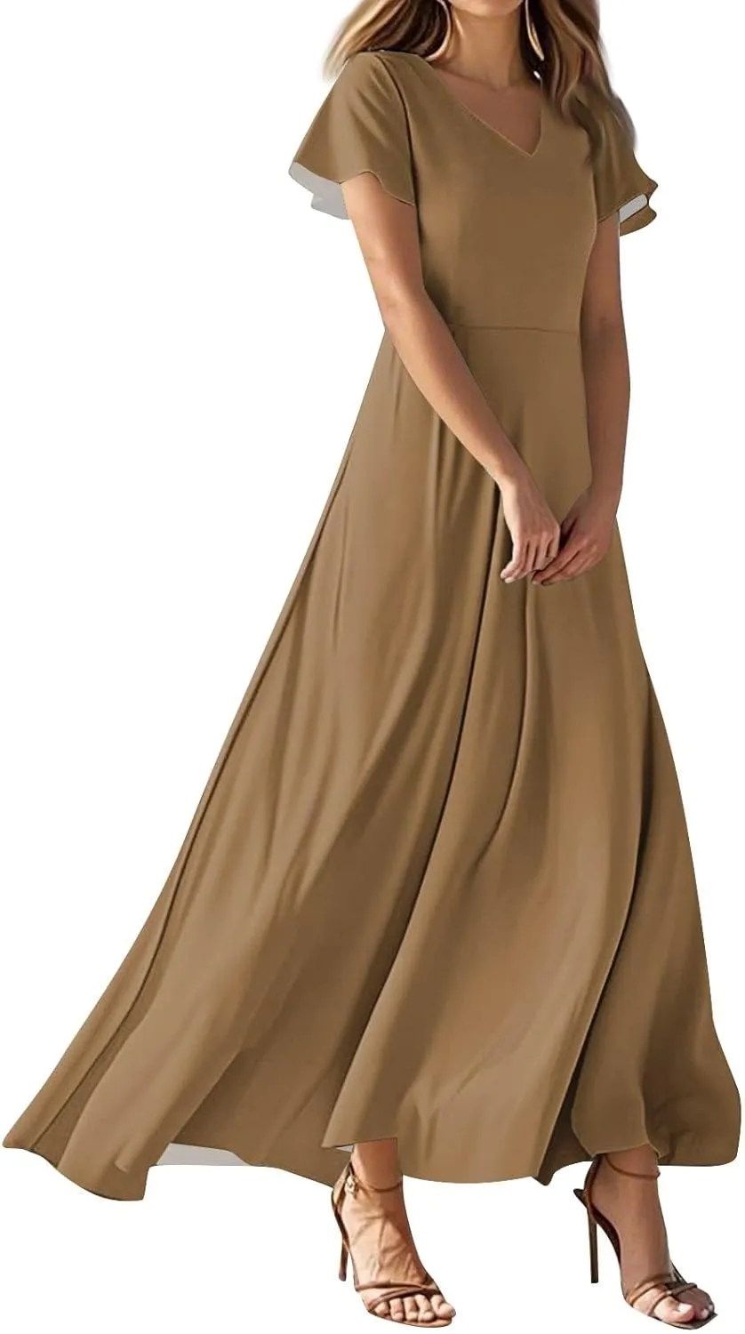Womens Casual Dresses Maternity Ruffle Solid Funny Daily Wear Swing Tea Party Dresses That Hide Tummy Bulge