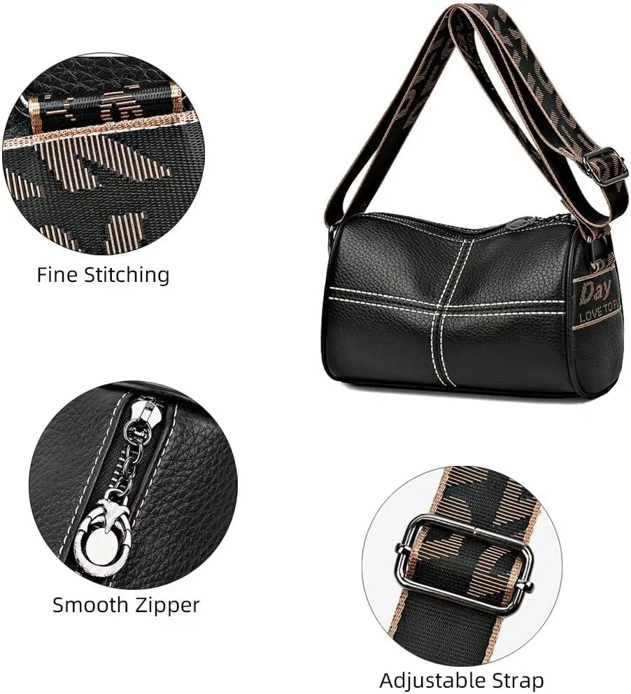 Womens Crossbody Bag with Adjustable Wide Strap Hobo Bag Stylish Shoulder Handbag Travel Tote Bag Vegan Leather Purse