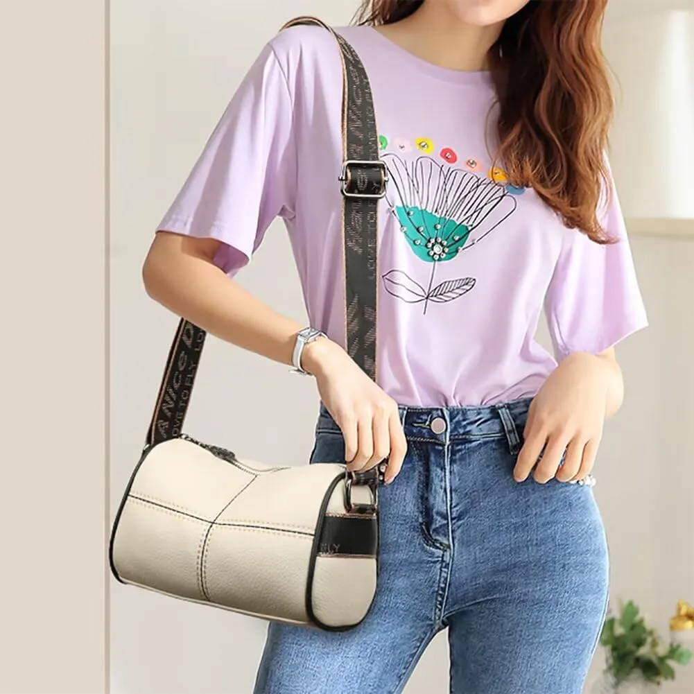 Womens Crossbody Bag with Adjustable Wide Strap Hobo Bag Stylish Shoulder Handbag Travel Tote Bag Vegan Leather Purse