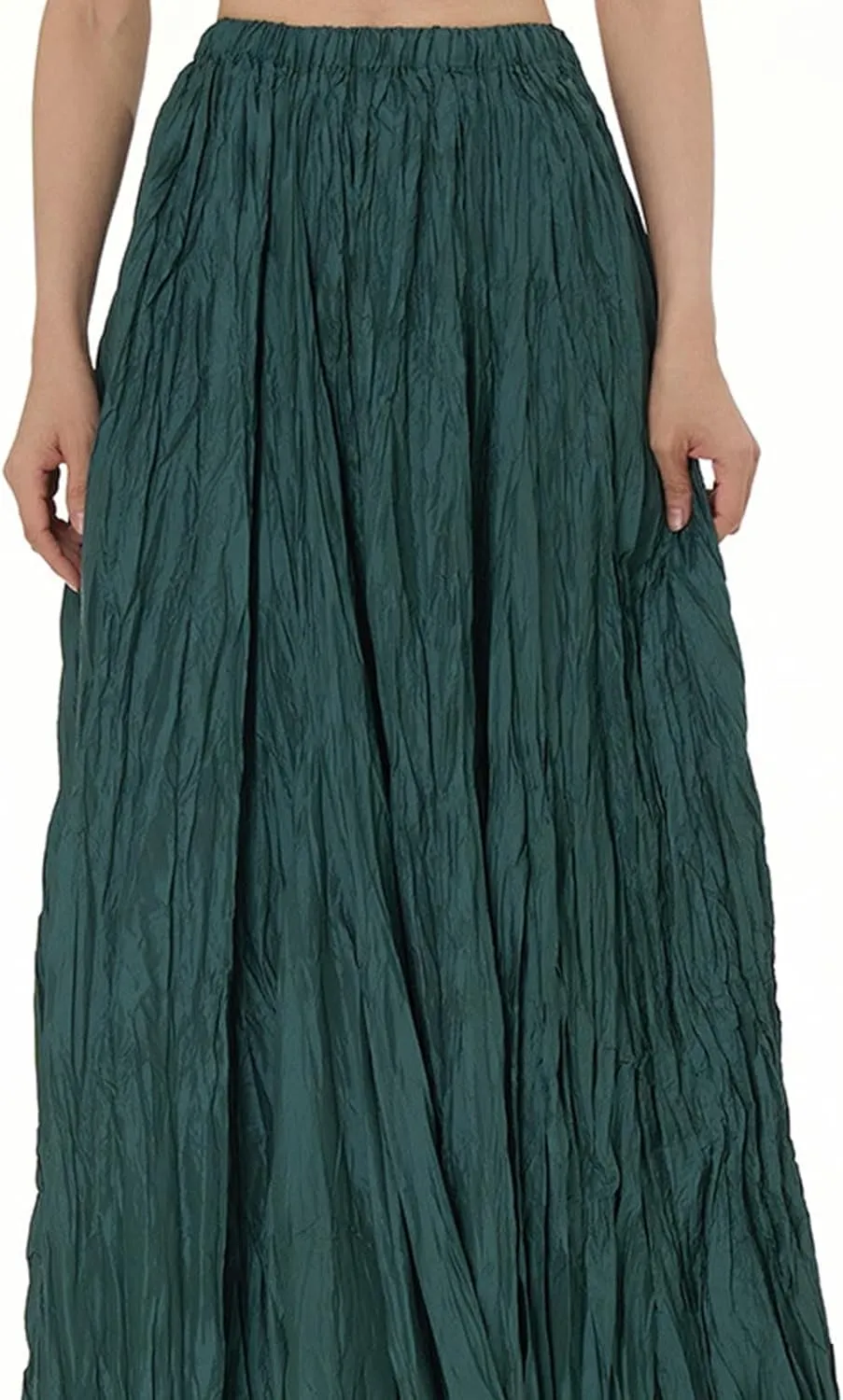 Women's Eleganti Skirts Fluttering Drapey Crinkle Slim Waist Plus Hem Loose Skirt Midi Dress Walking Daily Wear