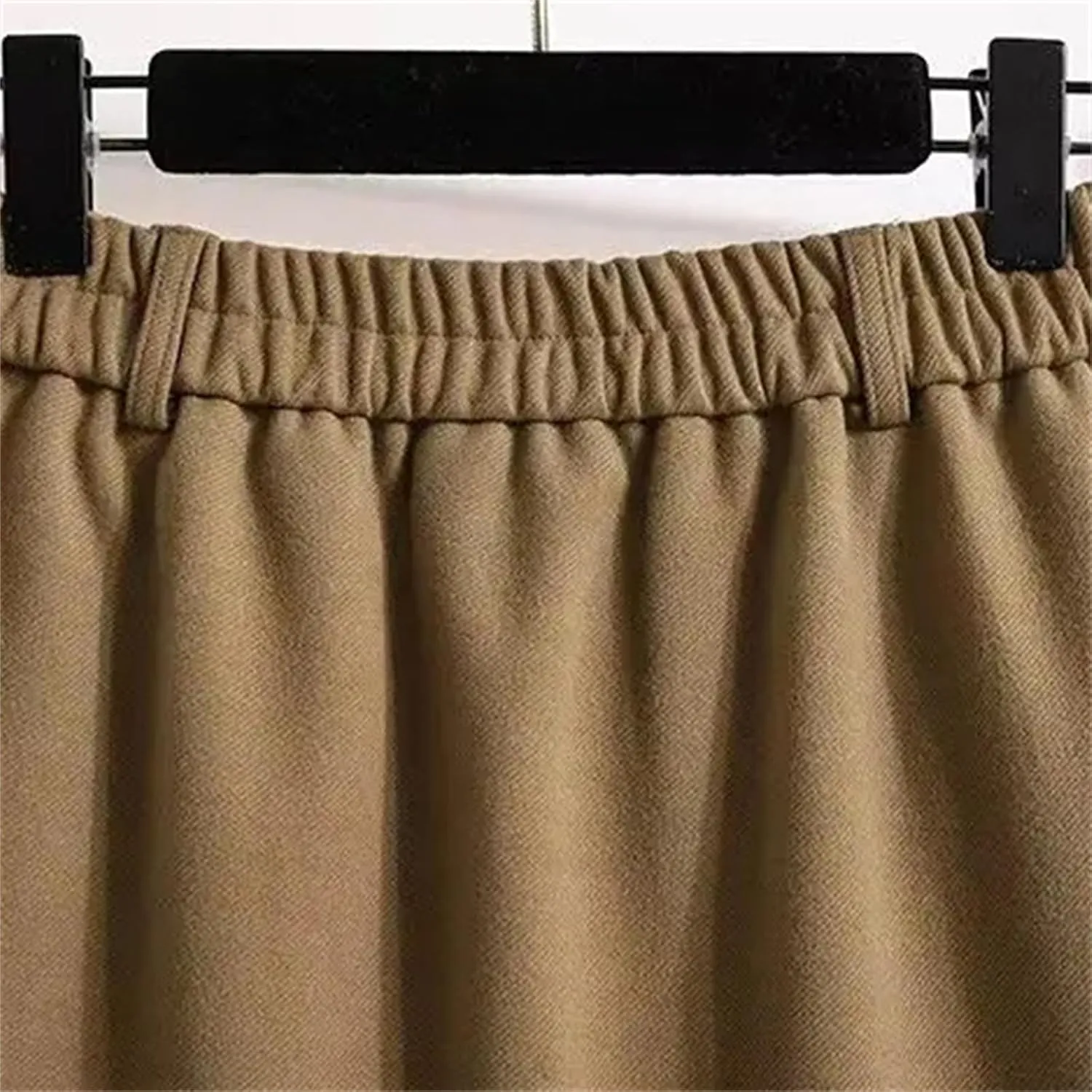 Women's High Waist Pleated Midi Skirt with Pockets  A-Line Long Skirt for Women Casual Daily Wear