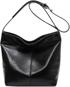 Womens Leather Shoulder Bag Tote Purse Designer Handbag Stylish Hobo Bag Vintage Top Handle Satchel for Work Travel