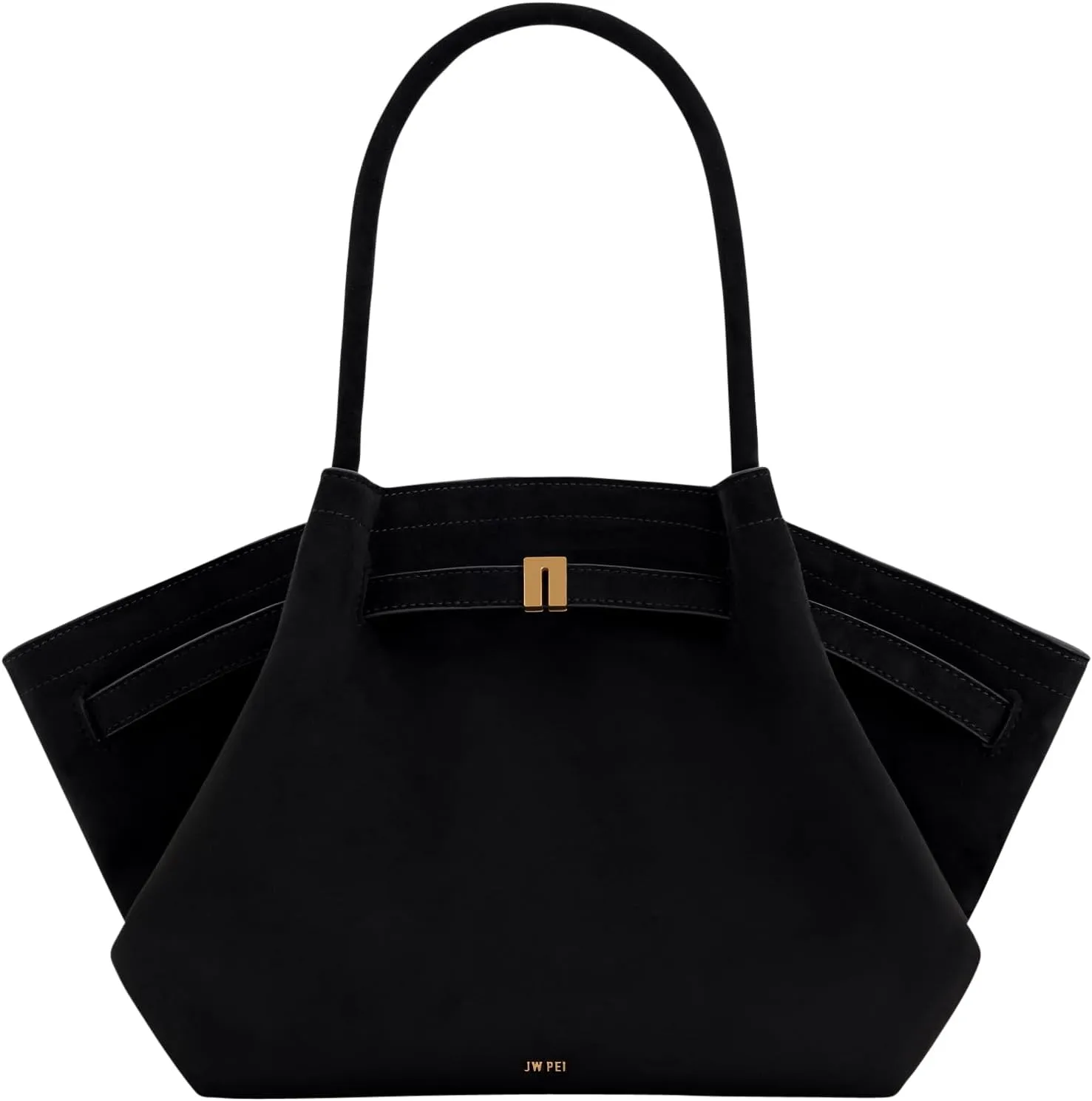 Women's Medium Faux Suede Tote Bag - Stylish Dark Handbag for Everyday Use