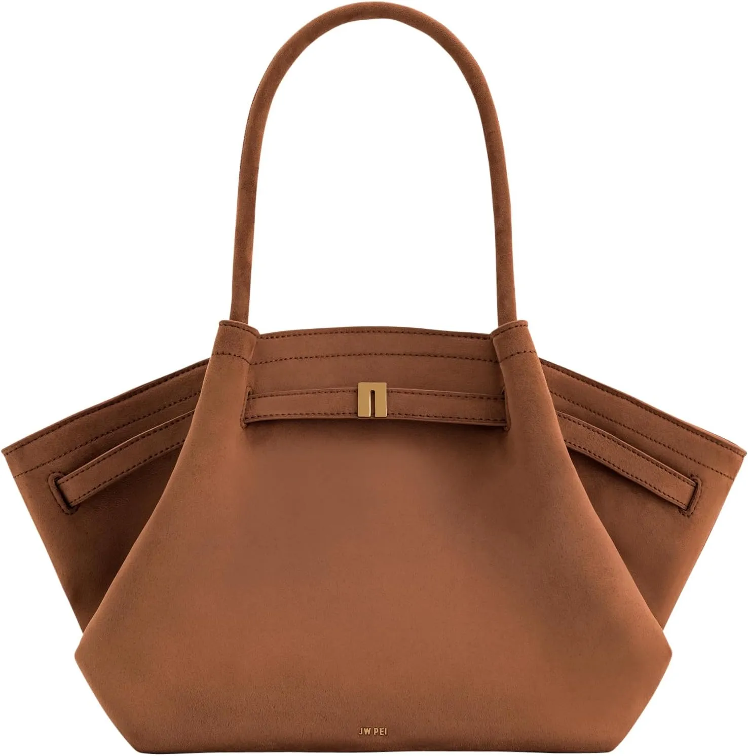 Women's Medium Faux Suede Tote Bag - Stylish Dark Handbag for Everyday Use