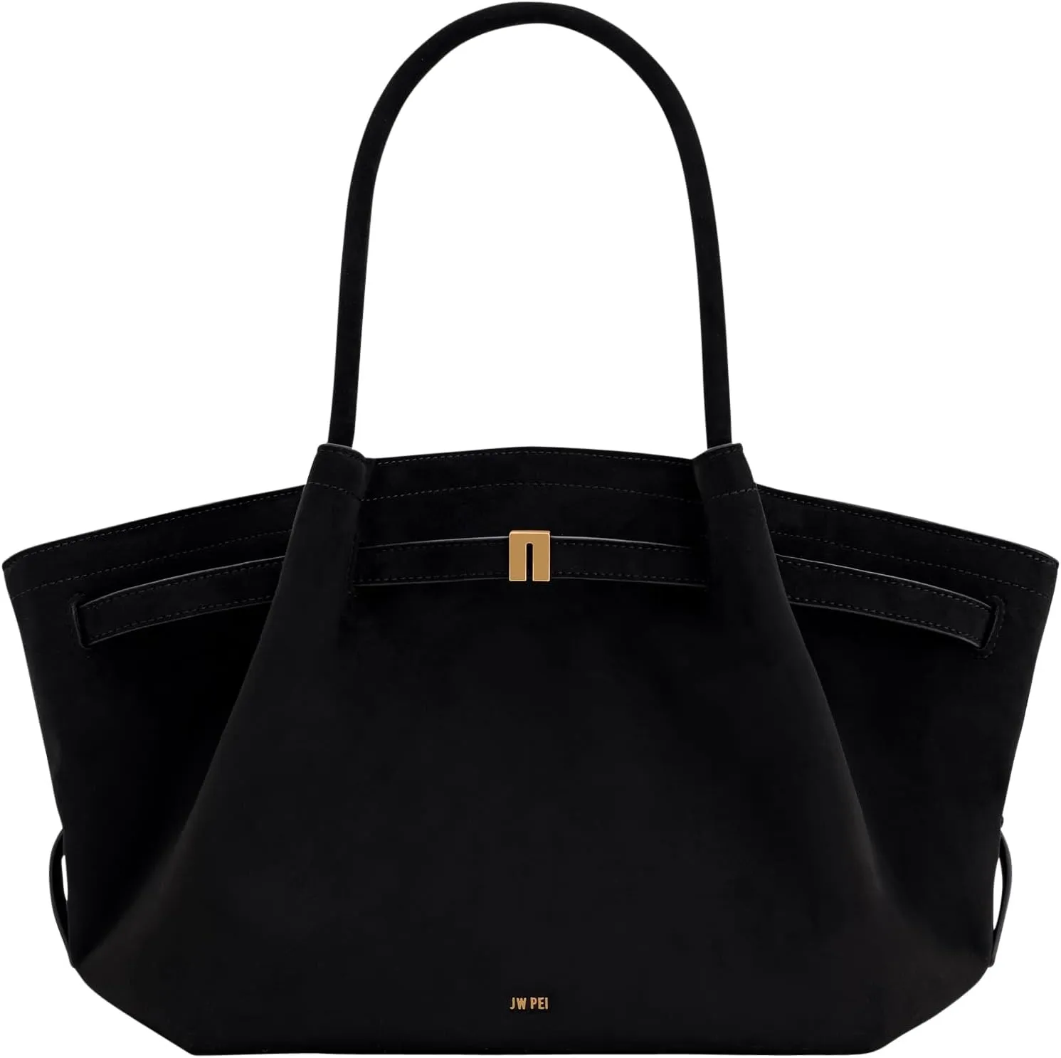 Women's Medium Faux Suede Tote Bag - Stylish Dark Handbag for Everyday Use