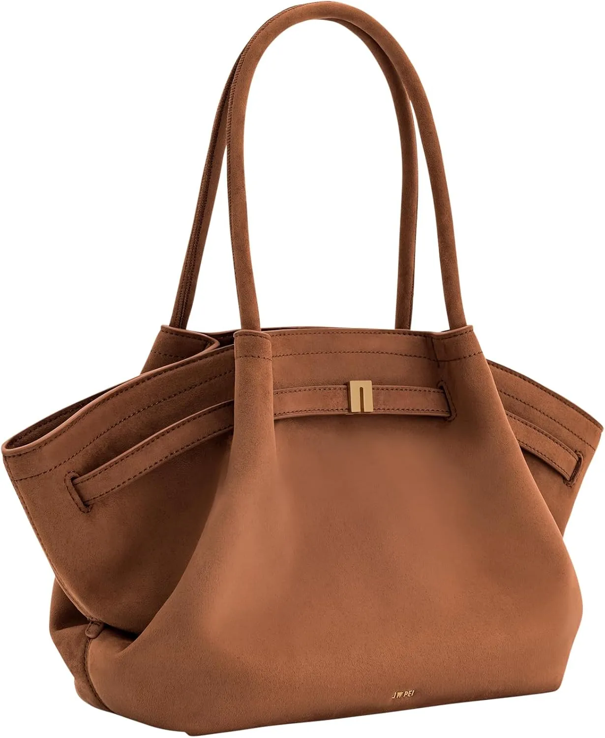Women's Medium Faux Suede Tote Bag - Stylish Dark Handbag for Everyday Use