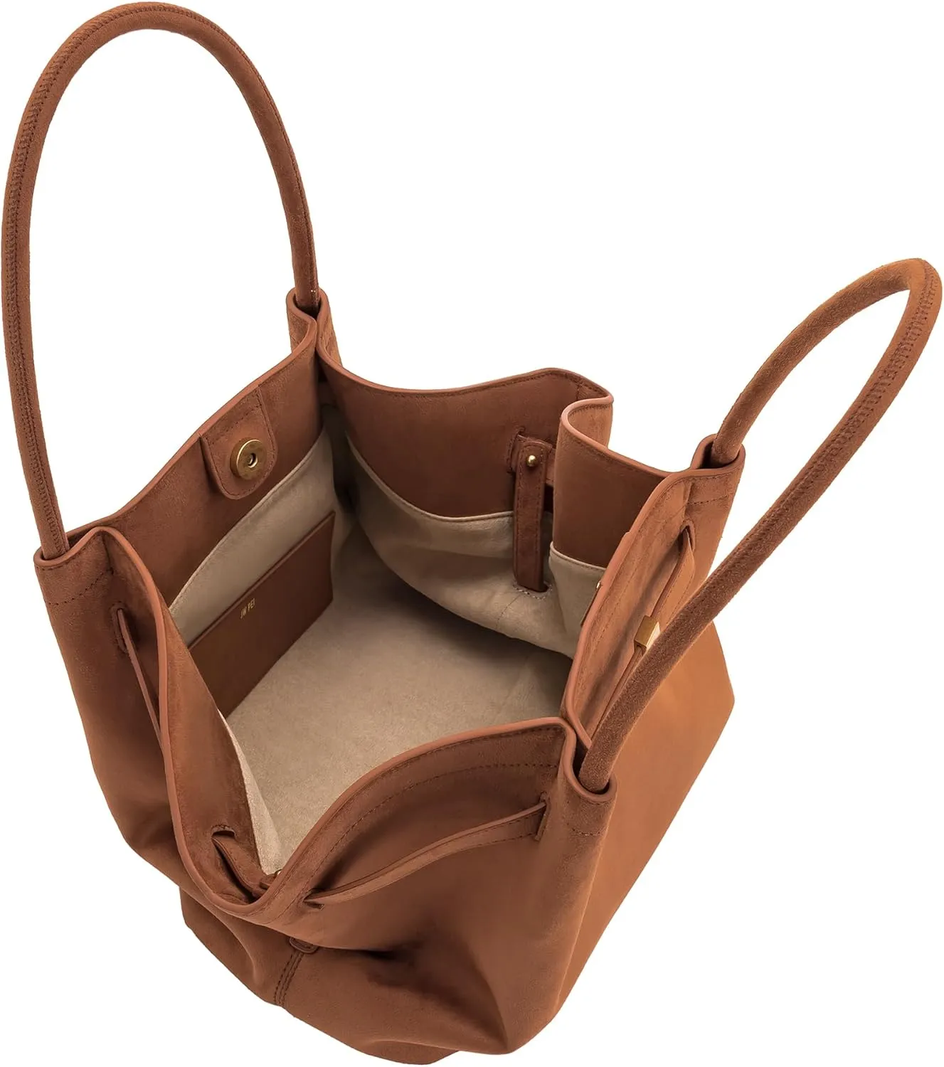 Women's Medium Faux Suede Tote Bag - Stylish Dark Handbag for Everyday Use