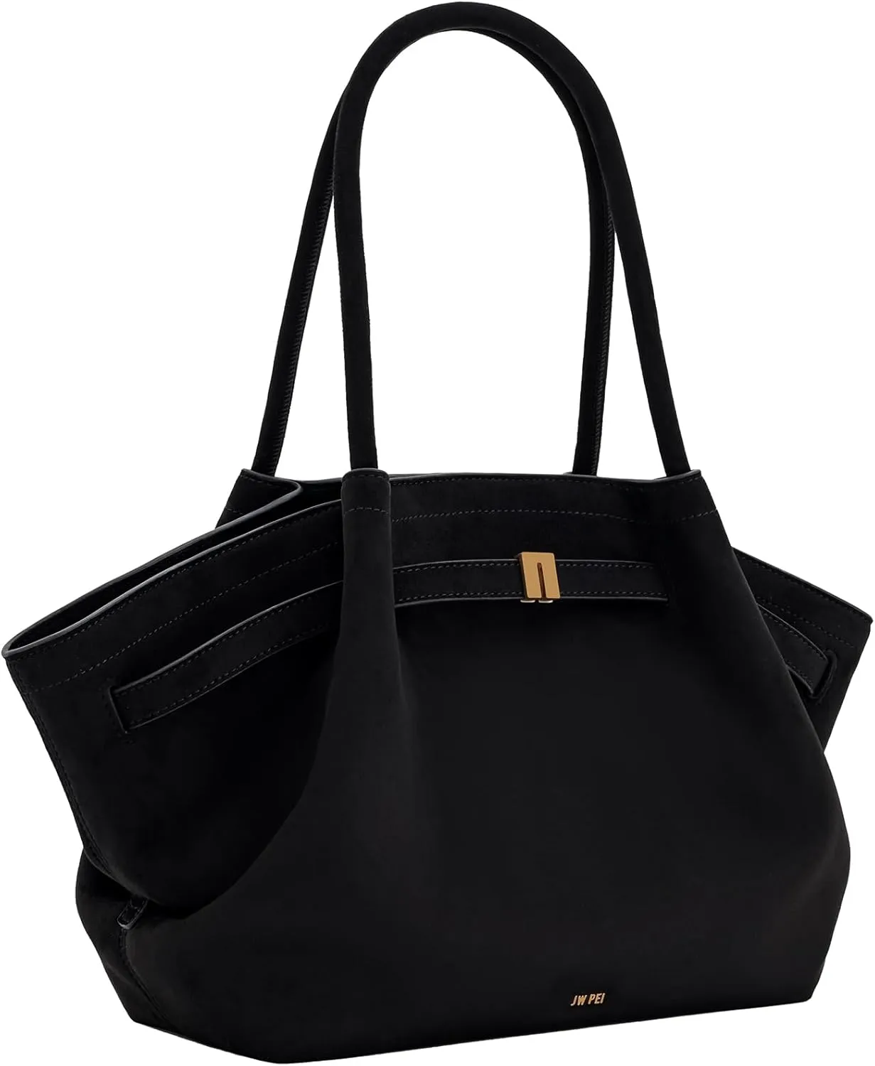 Women's Medium Faux Suede Tote Bag - Stylish Dark Handbag for Everyday Use