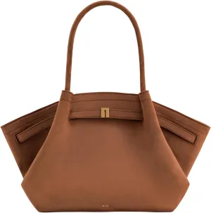 Women's Medium Faux Suede Tote Bag - Stylish Dark Handbag for Everyday Use