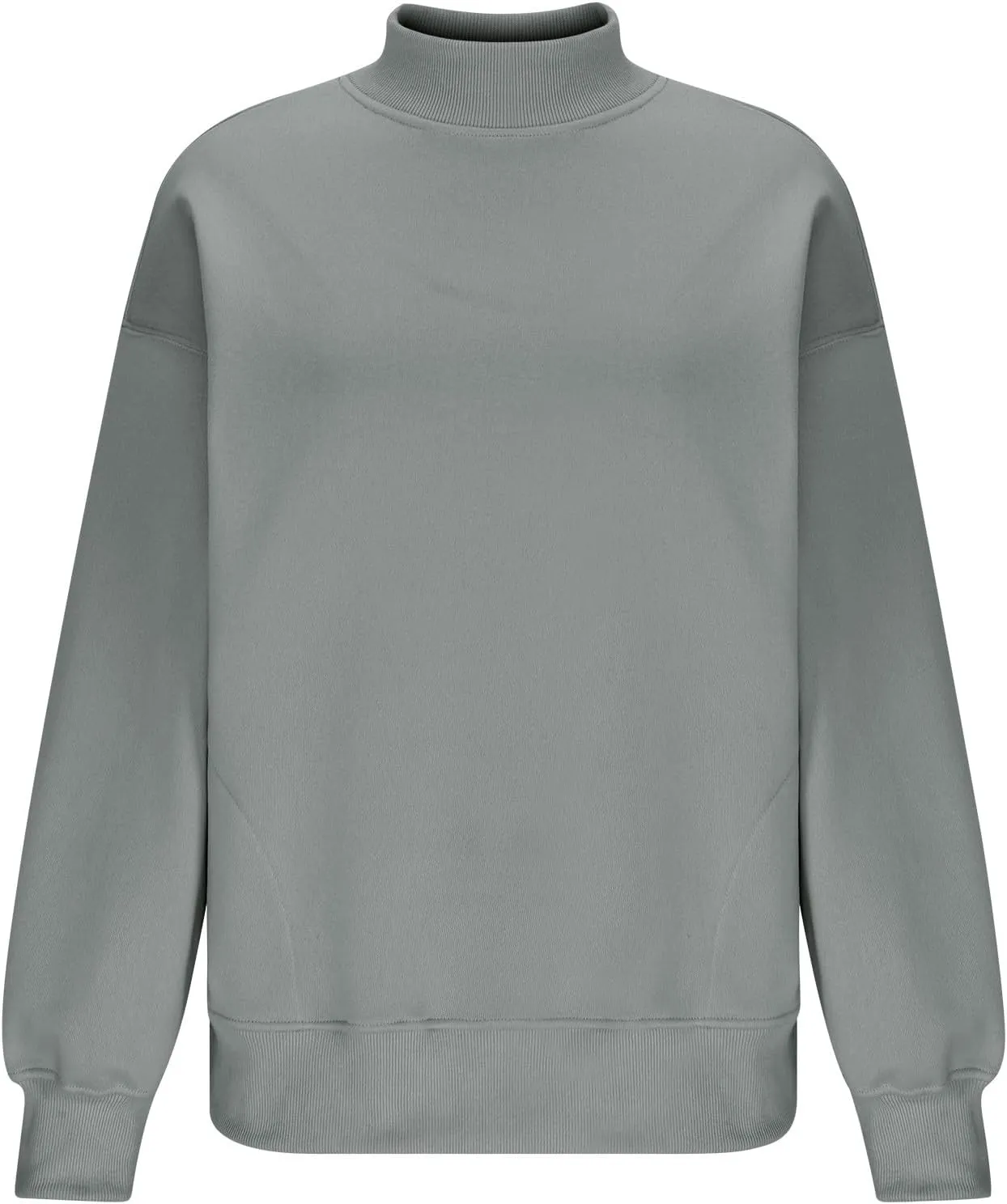 Womens Oversized Sweatshirt Solid Color Mock Neck Long Sleeve Loose Pullover Tops Fall Y2K Hoodies with Pockets