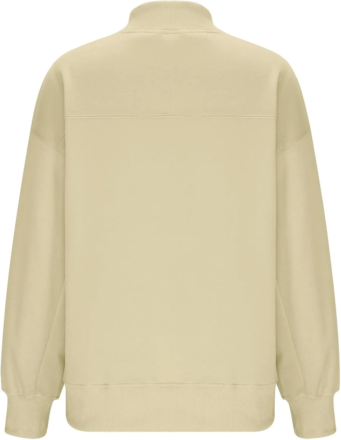 Womens Oversized Sweatshirt Solid Color Mock Neck Long Sleeve Loose Pullover Tops Fall Y2K Hoodies with Pockets