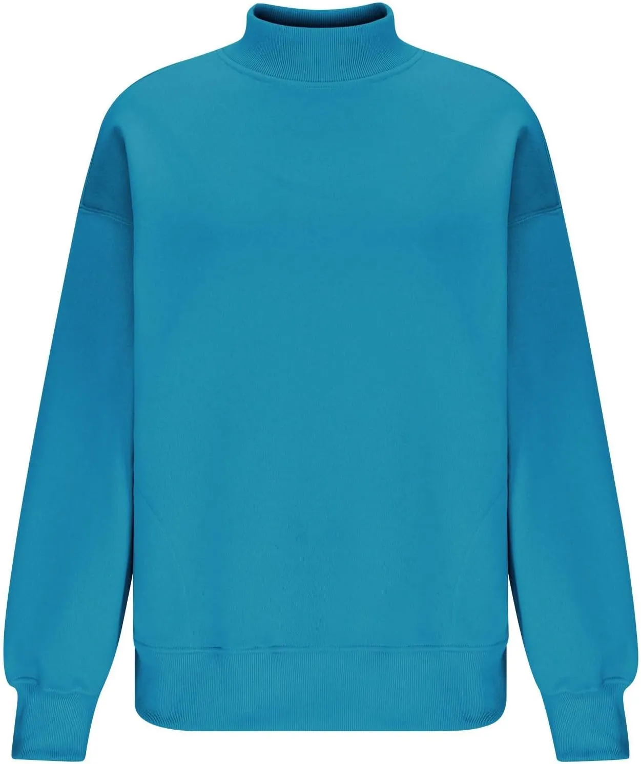 Womens Oversized Sweatshirt Solid Color Mock Neck Long Sleeve Loose Pullover Tops Fall Y2K Hoodies with Pockets