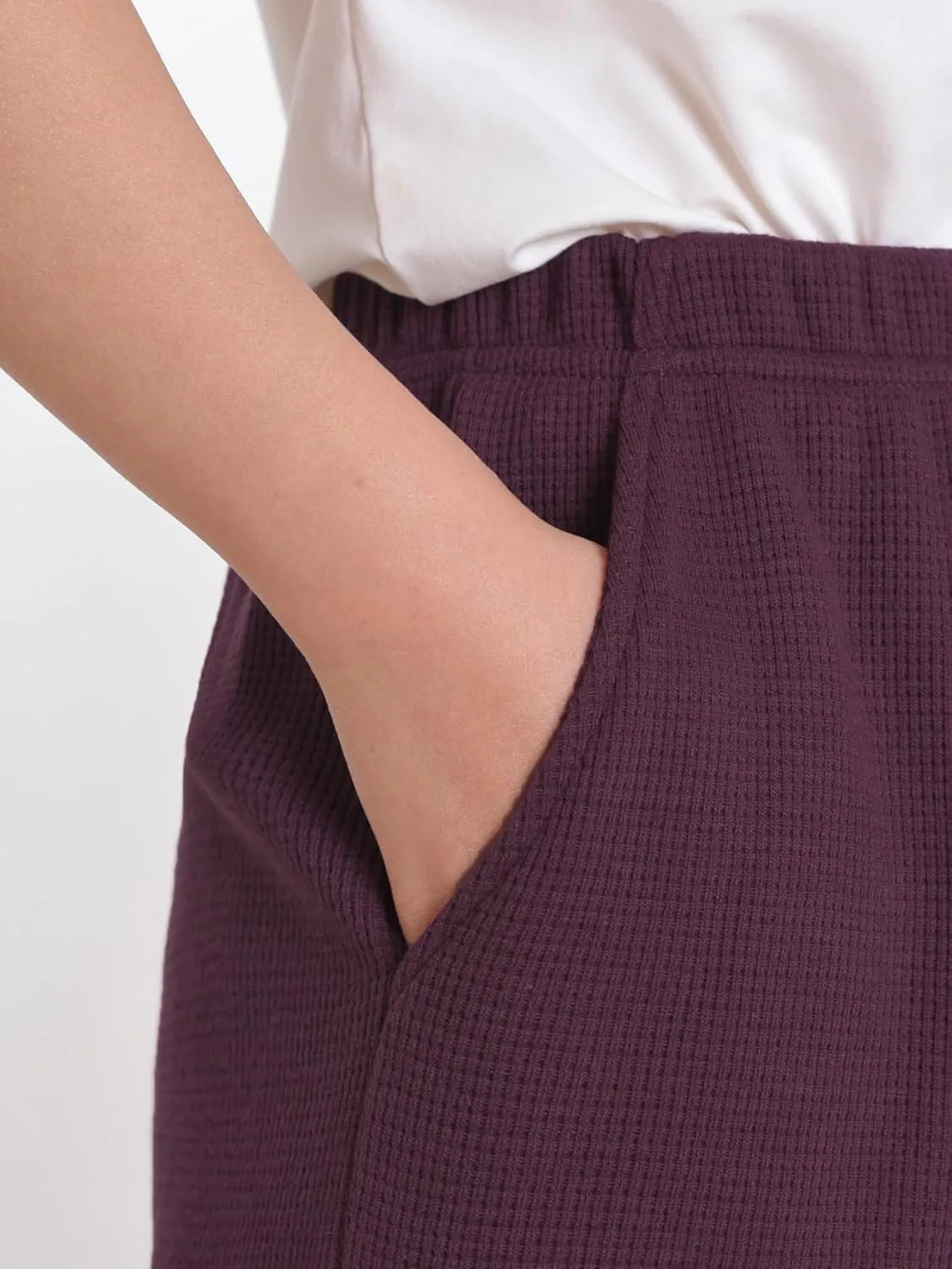 Women's Petite Length Lounge Pants Wide Leg with Pockets