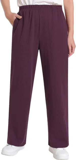 Women's Petite Length Lounge Pants Wide Leg with Pockets
