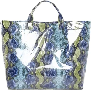 Womens PVC Tote Bag Large Kraft Paper Clear Plastic Tote Bag Top Handle Clear Hobo Handbag hot pink tote bag