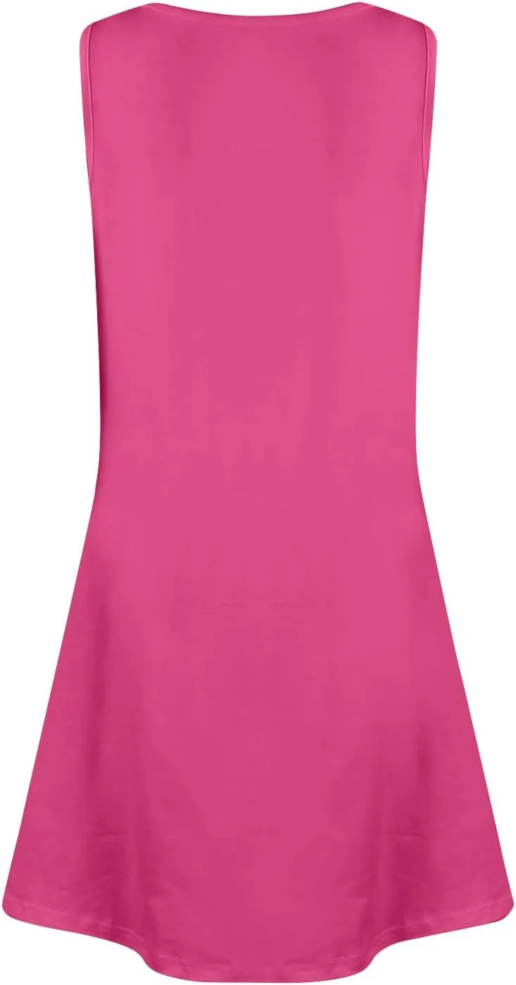 Women's Sleeveless Casual Summer Dress with Pockets Loose Fit A-Line Summer for Beach, Vacation, and Daily Wear