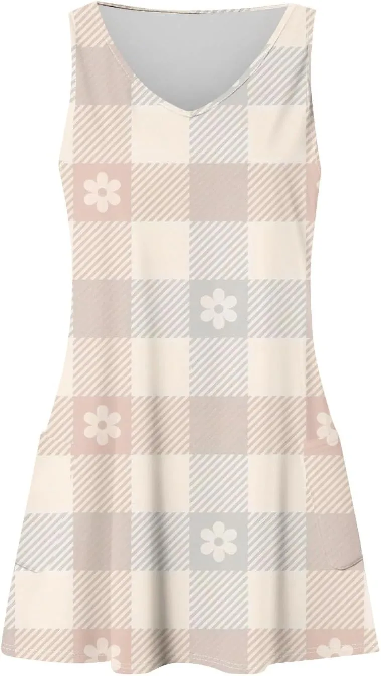 Women's Sleeveless Floral Print Summer Dress Casual Loose Fit Summer with Design for Beach and Daily Wear