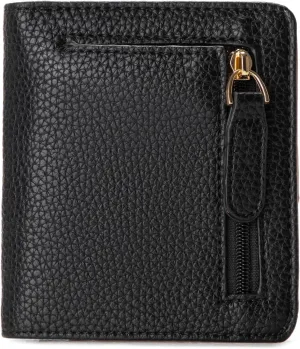 Womens Walle Rfid Blocking Small Compact Bifold Pocket Wallet Women travel mini wallet Ladies Purse with ID Window (Black)