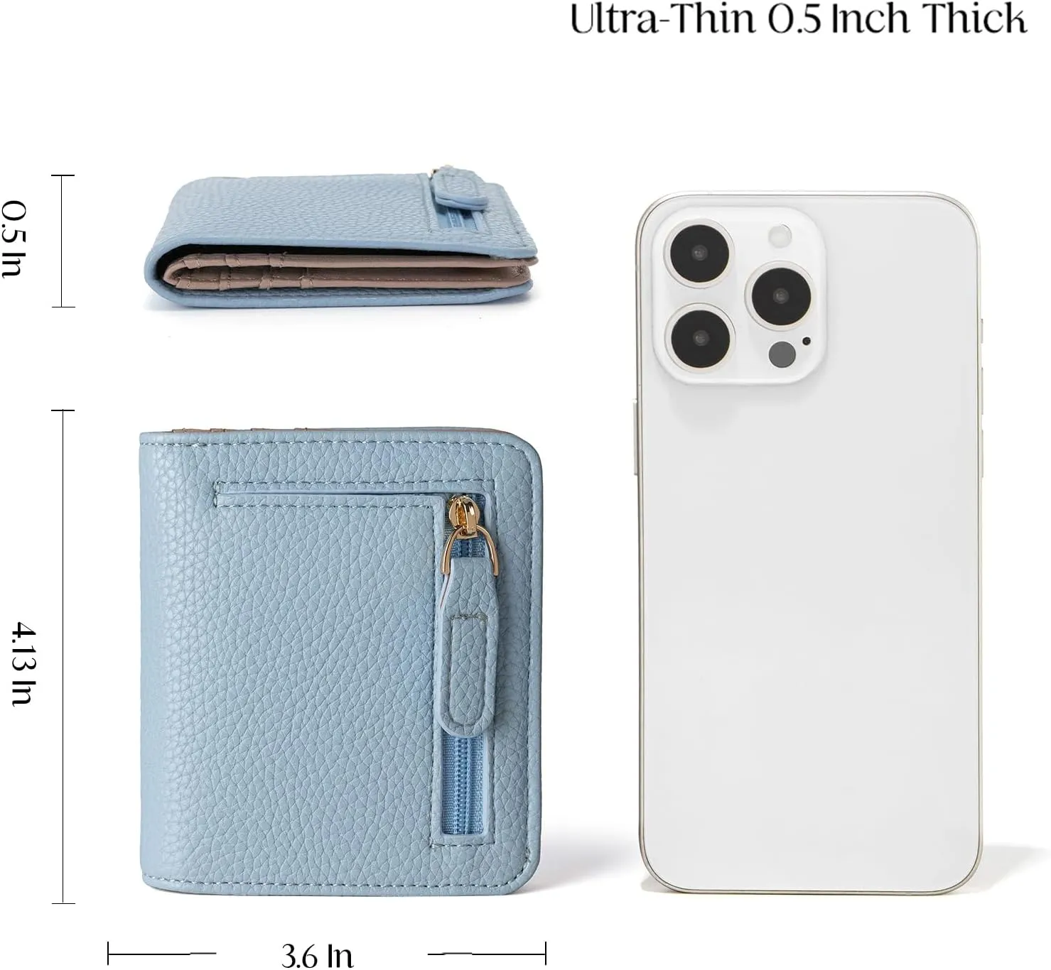 Womens Walle Rfid Blocking Small Compact Bifold Pocket Wallet Women travel mini wallet Ladies Purse with ID Window (Blue)