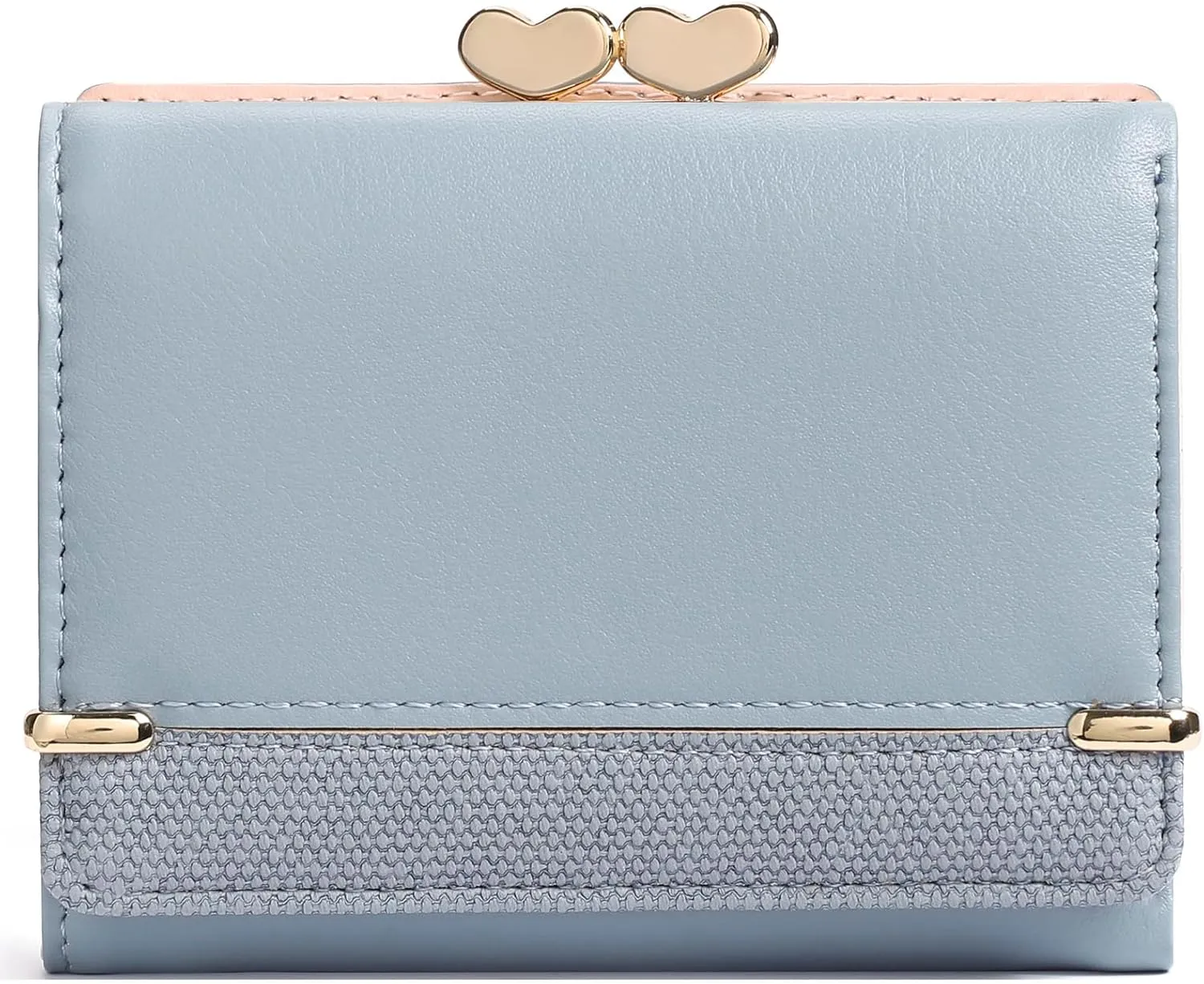 Womens Wallet Leather Small Compact Trifold RFID Blocking Credit Card Case Mini Ladies Purse with ID Window